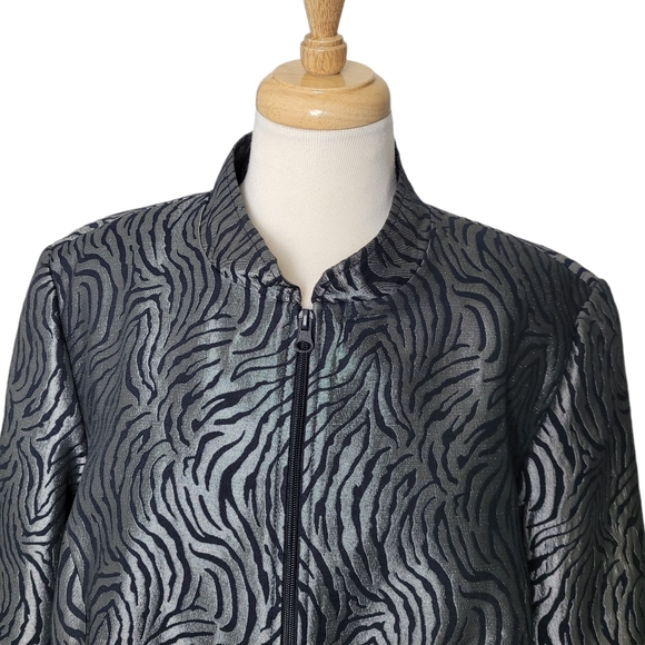 LAURA PLUS Blazer Jacket Zip Up Animal Print Size 16 - Picture 7 of 9